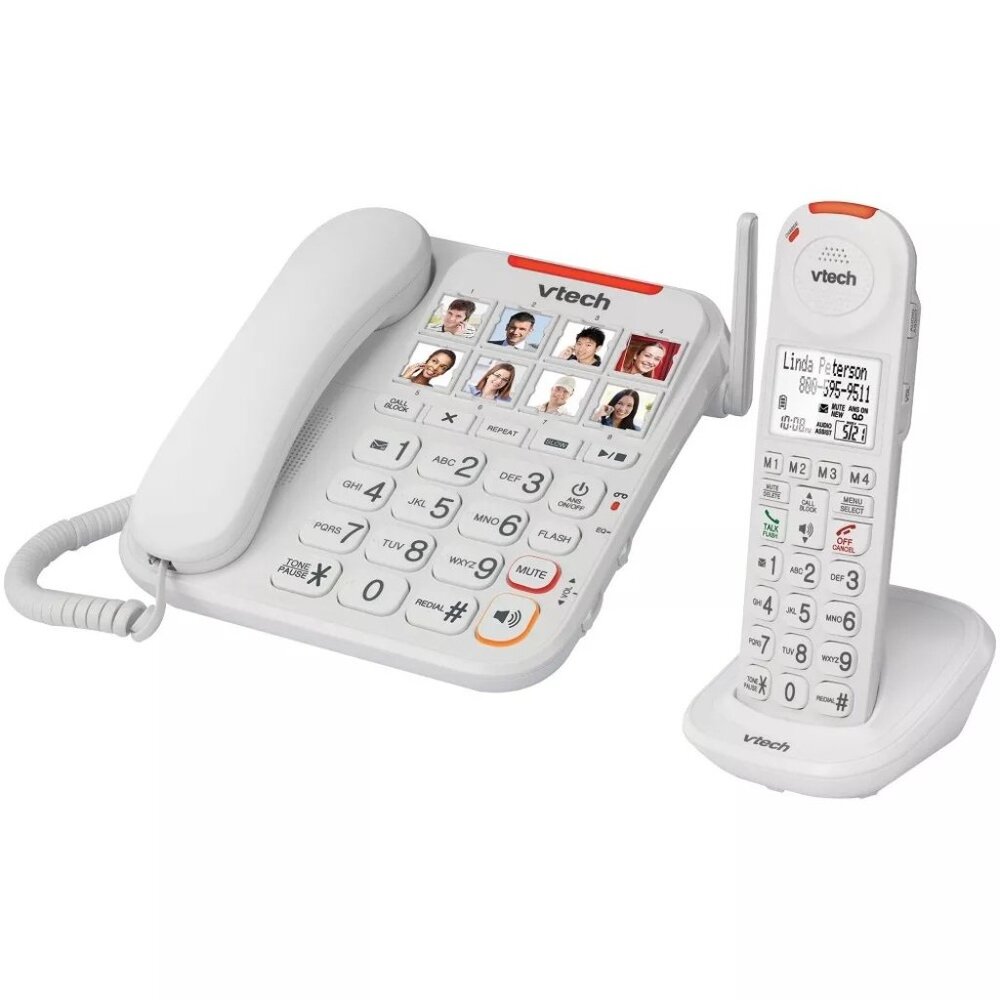 VTech SN5147 Amplified Corded/Cordless Phone Answering Big Buttons Smart Block
